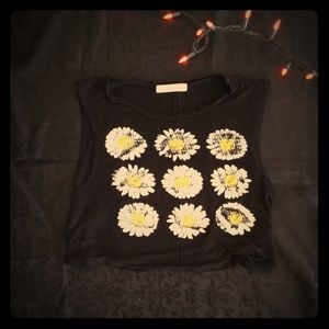 Black Sunflower Crop-Top